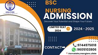 Aaliyah college of nursing BSC nursing Addmission 🎟️ [upl. by Nylirac]