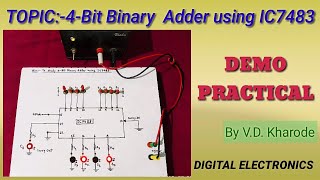 4Bit Binary adder IC7483 II DEMO PRACTICAL II vishwachhaya academy [upl. by Gentille]