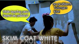 GUSTO NYANG MA EXPERIENCE ANG PAG APPLY NG SKIM COAT  DIY SKIM COAT [upl. by Mountfort668]