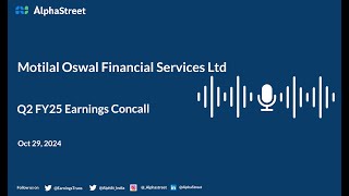 Motilal Oswal Financial Services Ltd Q2 FY202425 Earnings Conference Call [upl. by Hanyaz238]