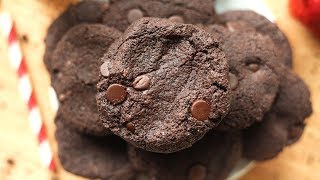 Chocolate Fudge Keto Cookies  Low Carb Double Chocolate Chip Cookie Recipe  LESS THAN 1 NET CARB [upl. by Ilatfen873]