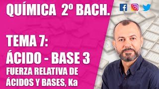 Reacciones ácido base 3  Tema 7  Química 2 Bachillerato  Fuerza relativa de ácidos y bases Ka [upl. by Philipines]