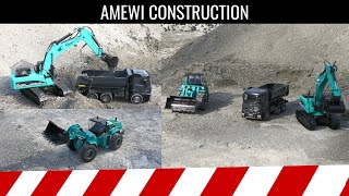 Auf der Baustelle Amewi Bagger G704E Radlader G484E und MercedesBenz Arocs V2 Muldenkipper [upl. by Helms90]