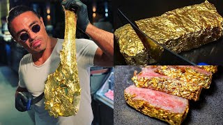 24K Gold Tomahawk Steaks  Salt Bae Steakhouse [upl. by Dur605]