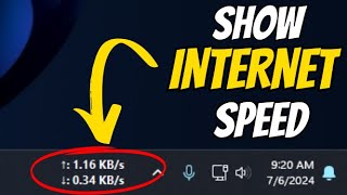 Show INTERNET SPEED on Taskbar Windows 1110 EASY [upl. by Risley]