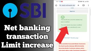 How to increase 📈 transaction limit in sbi net banking  sbi net banking transaction limit increase [upl. by Silenay]