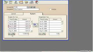 Peachtree Tutorial Entering Account Budgets 2003 2006 Sage Training Lesson 38 [upl. by Abbotsun412]