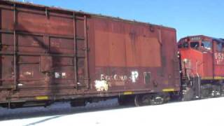 Hudson Bay Railway scruffing snow [upl. by Harrietta]