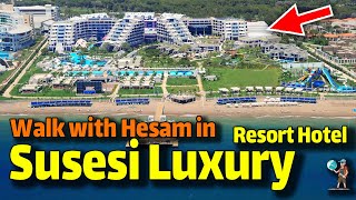 Susesi Luxury Resort Hotel Uall Inclusive ANTALYA WALKING TOUR Travel Vlog  Susesi Luxury belek [upl. by Ahsirat]