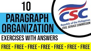 CIVIL SERVICE EXAM  10 SAMPLE QUESTIONS FOR Paragraph Organization [upl. by Macario]