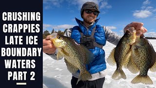 Boundary Waters Late Ice Crappie FIshing Video 2 [upl. by Notyalc]