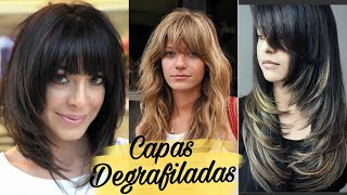 CORTES DE CABELLO MEDIANO Y LARGO EN CAPAS ESCALONADAS Y DEGRAFILADAS Enmarca el Rostro MUJER 2022 [upl. by Tevlev]