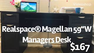 Realspace Magellan 59quot w Managers Desk Espresso Review [upl. by Leahcimal]