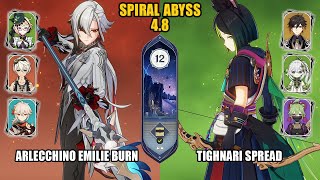 F2P Arlecchino Emilie Burn amp Tighnari Spread  Spiral Abyss 48  Floor 12  Genshin Impact [upl. by Iliam]