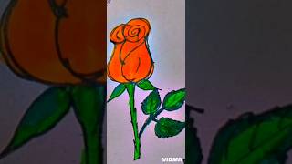 How to draw Easy golap ka flower Drawing 🌹 [upl. by Krenek740]