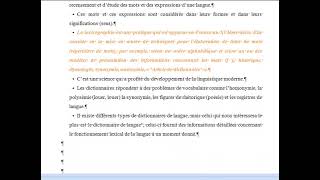 Partie 1 Bis Cours lexicographie Pr Ali Ouassou S2 G9 10 [upl. by Neerhtak]