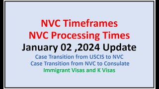 NVC Processing Times As of January 2 2024  NVC Timeframes  USCIS to NVC and NVC to Consulate [upl. by Karleen]