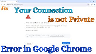 How to Fix Your Connection Is Not Private In Google Chrome  Connection is Not Private Fix [upl. by Ssecnirp]