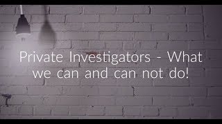 The Reality Of Hiring A Private Investigator in Canada [upl. by Grantland]