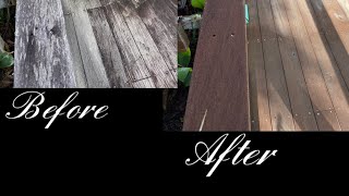 Using sodium metasilicate to restore wood followed by oxalic acid to balance ph and brighten [upl. by Ginni]