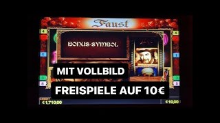 FAUST auf 10€ FREISPIELE mit Kopf und Vollbild 🤑 geiler Gewinn Spielothek Spielhalle Merkur Magie [upl. by Philip]