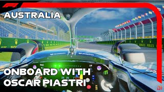 Oscar Piastri  Helmet Camera Lap  2024 Australian Grand Prix [upl. by Naitirb714]