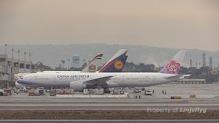 First China Airlines B777300ER to LAX 華航洛杉磯首航 [upl. by Enitsirt447]