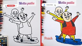 MOTTU PATLU drawing and colouring easycolouringdrawingkidsvideohowtodrawmottupatlu [upl. by Einyaj]