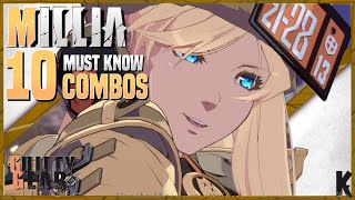 10 Must Know Millia Combos for Guilty Gear Strive  Patch 121 Season 2 [upl. by Aynos333]