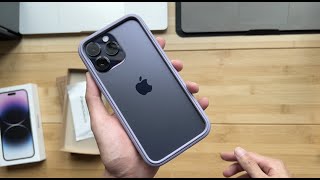 Unboxing  install iPhone 14 Pro Max Rhinoshield crashguardnx Lavender  3D impact protector [upl. by Anjanette]