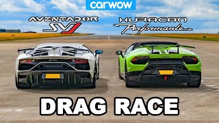 Lamborghini Aventador SVJ vs Huracan Performante DRAG RACE [upl. by Imogen]