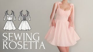 DIY Shirred Back Dress with Bow Ties  Sewing Pattern [upl. by Cordeelia]