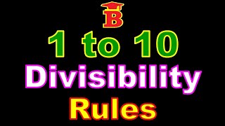 1 to 10 Math Divisibility Rules [upl. by Rustin]