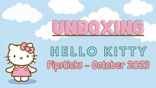 UNBOXING Pipsticks October 2023 Hello Kitty amp Friends Monthly Sticker Subscription [upl. by Nwahsir592]