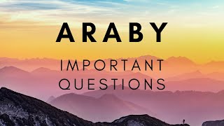 Araby Important questions  ADA Part 1BA Part 1Get Corrected [upl. by Inot199]