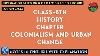 Class  8  Social Science  Chapter  6  Colonialism and Urban Change  Notes [upl. by Gerti800]