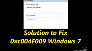 Window 7 Error 0xc004f009  This copy of windows is not genuine error oxcoo4fo57  windows 7 [upl. by Yoshi297]