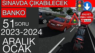 SON SORUYU İLK KEZ GÖRENLER 2023 ARALIK 2024 OCAK EHLİYET SINAV SORULARI 2023 ARALIK SORULARI [upl. by Bainter]