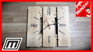 Como hacer un reloj con madera de palets  DIY Reciclamos [upl. by Devaj]