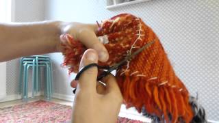 Cutting a flokati rug with scissors [upl. by Labaw]