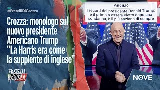 Crozza monologo sul nuovo presidente Americano Trump quotLa Harris era come la supplente di inglesequot [upl. by Eelesor632]