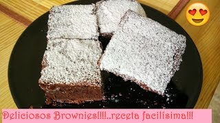 Como hacer Brownies  Recetas básicafácil y deliciosa ♥ [upl. by Elata]