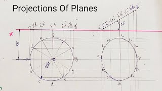 Projections Of PlanesCircular Plane Engineering Drawing [upl. by Jessa]