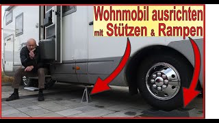 Wohnmobil amp Reisemobil ausrichten mit Stützen und Rampen  Camping Zubehör  einfach schnell günstig [upl. by Noreh]