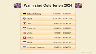 Wann sind Osterferien 2024 [upl. by Gierk159]