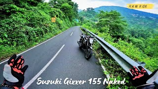 Riding Suzuki Gixxer 155 Naked on the Mountain Roads  Handling and Power with Raw Exhaust Note [upl. by Rainger380]