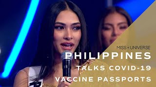 70th MISS UNIVERSE PHILIPPINES Beatrice Luigi Gomez Discusses Vaccine Passports  Miss Universe [upl. by Tonneson]