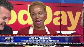 Local Woman Competing in Holiday Baking Championship on Food Network Visits the Fox 35 Studio [upl. by Moulden]