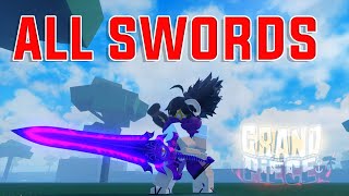 WHERE AND HOW TO GET ALL SWORDS IN GRAND PIECE ONLINE [upl. by Gladwin349]