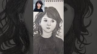 how to draw a girl from image  Realistic pencil sketch of girl kid  easy sketch with shading [upl. by Laeria880]